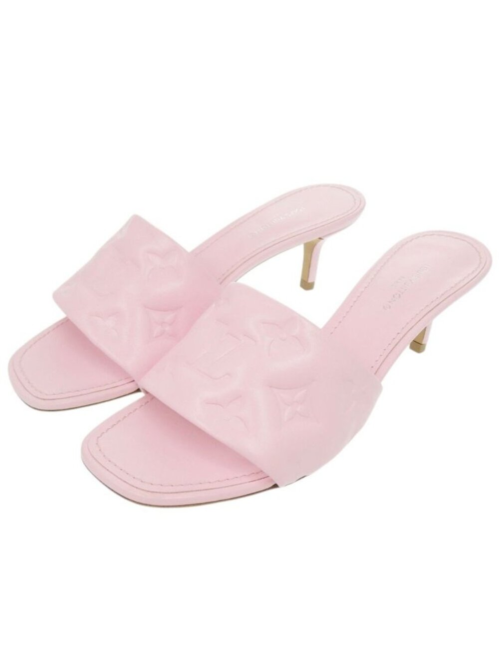 Louis Vuitton Revival Line Monogram Leather Pink Mules